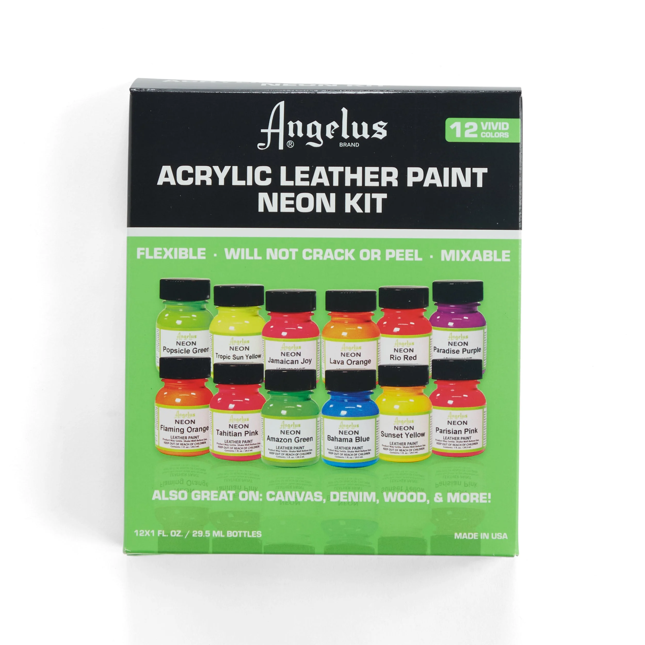 Angelus Neon Leather Paint Set - Image 4