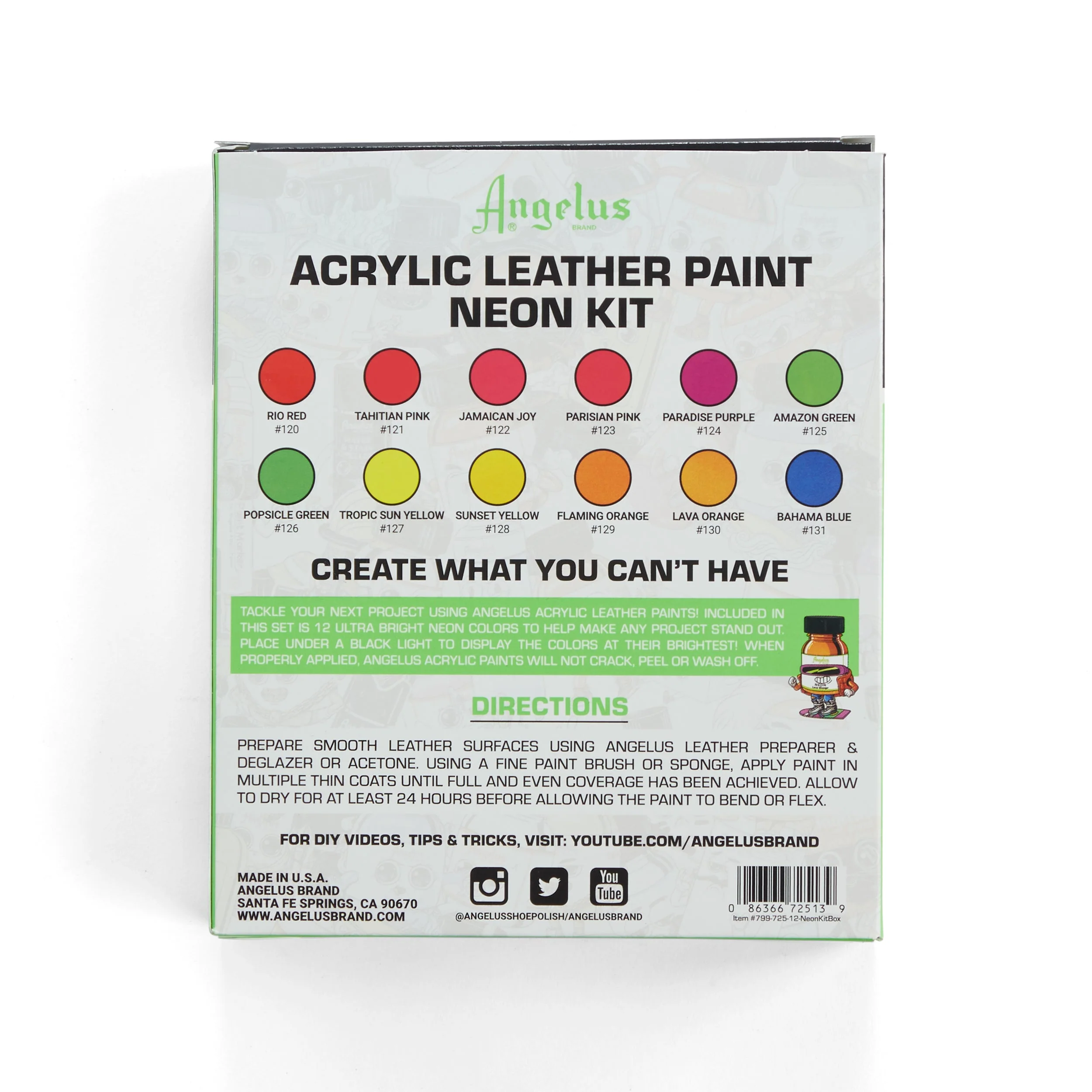 Angelus Neon Leather Paint Set - Image 5