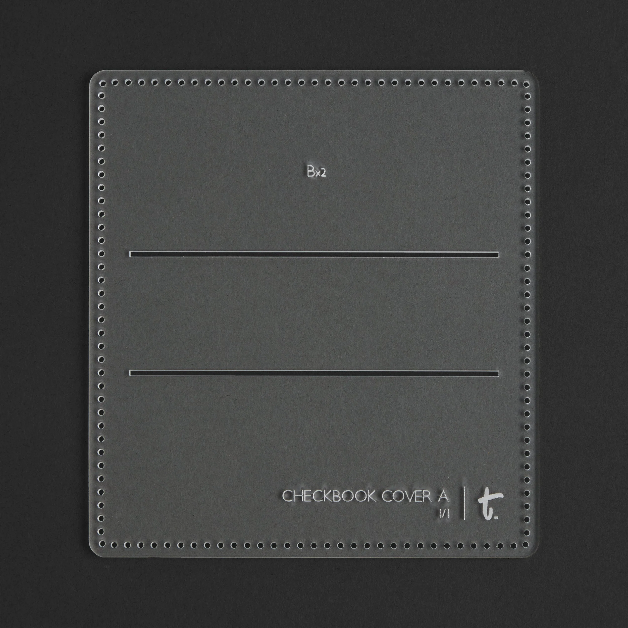 Checkbook Cover Acrylic Template