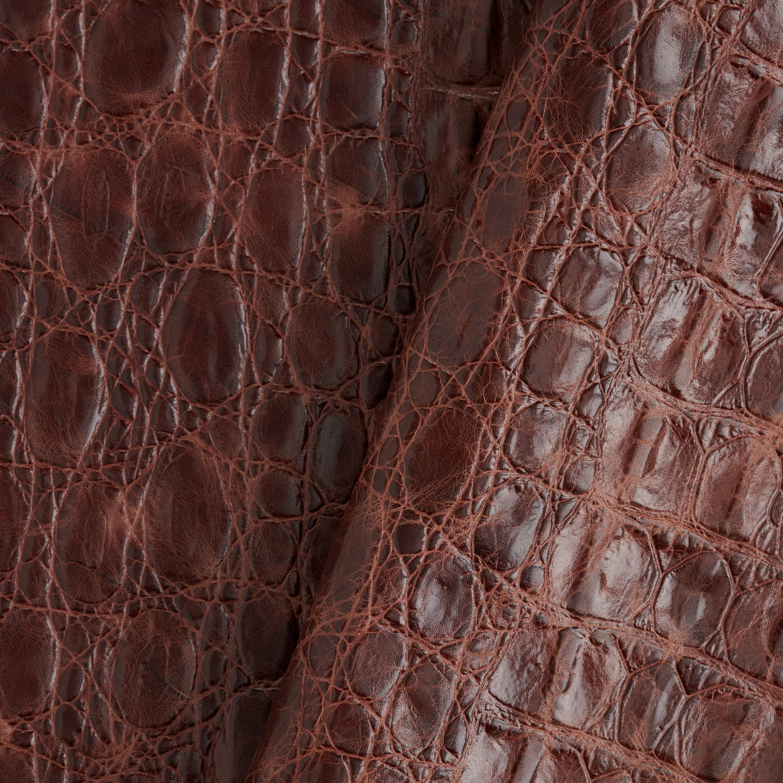 Croco Embossed Side Light Brown - Image 3