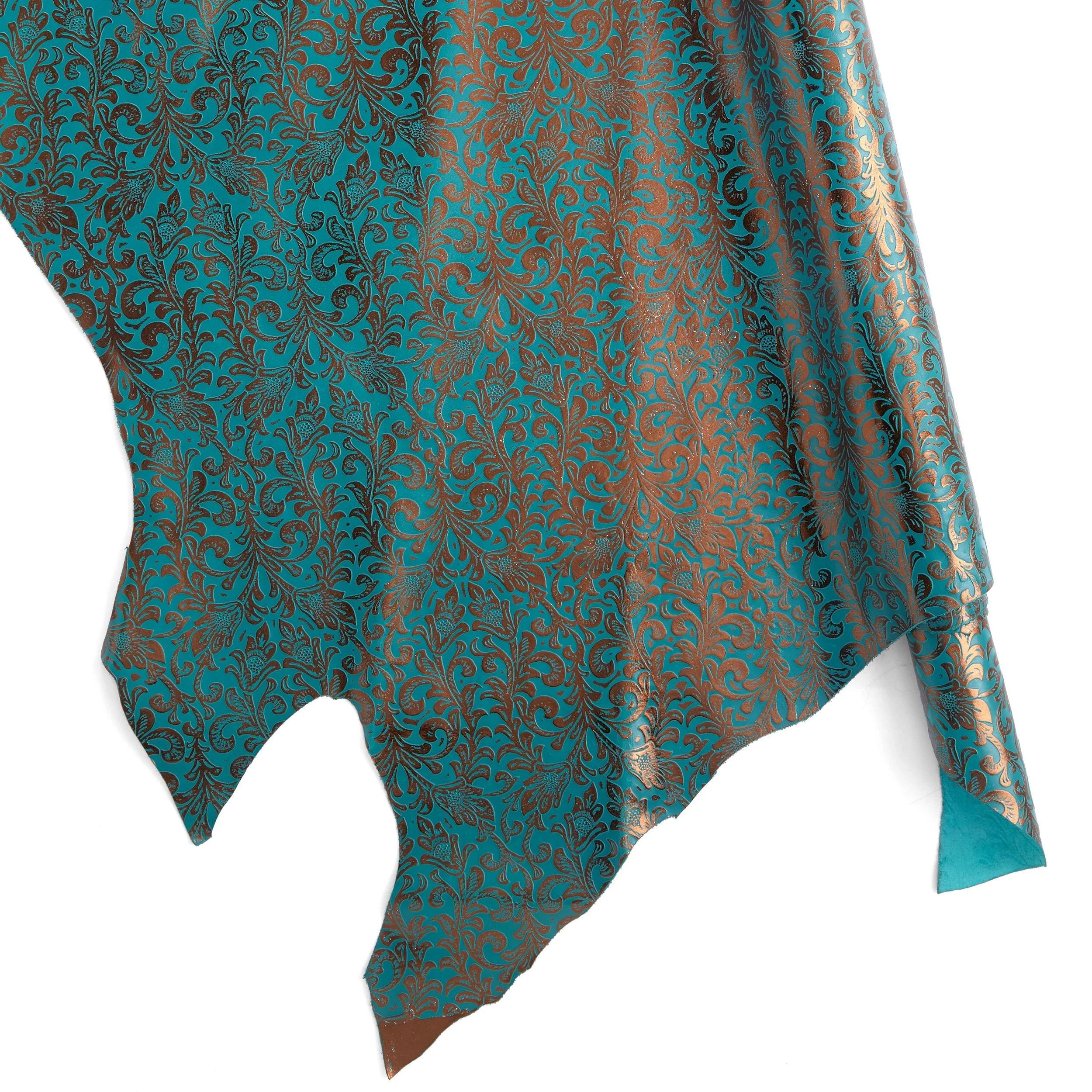 Embossed Metallic Floral Side Turquoise - Image 2