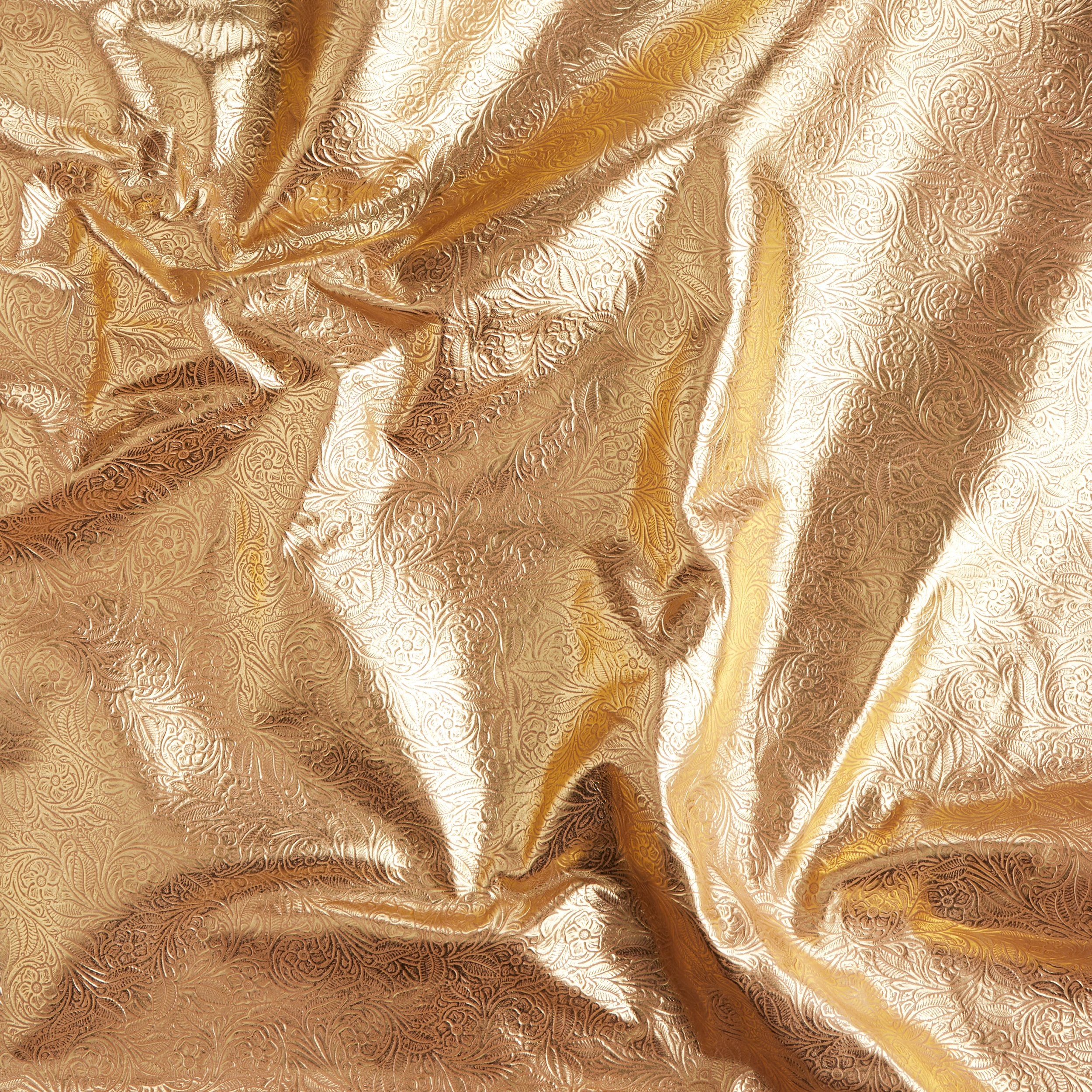 Floral Embossed Double Shoulder Ochre Gold - FINAL SALE - Image 3