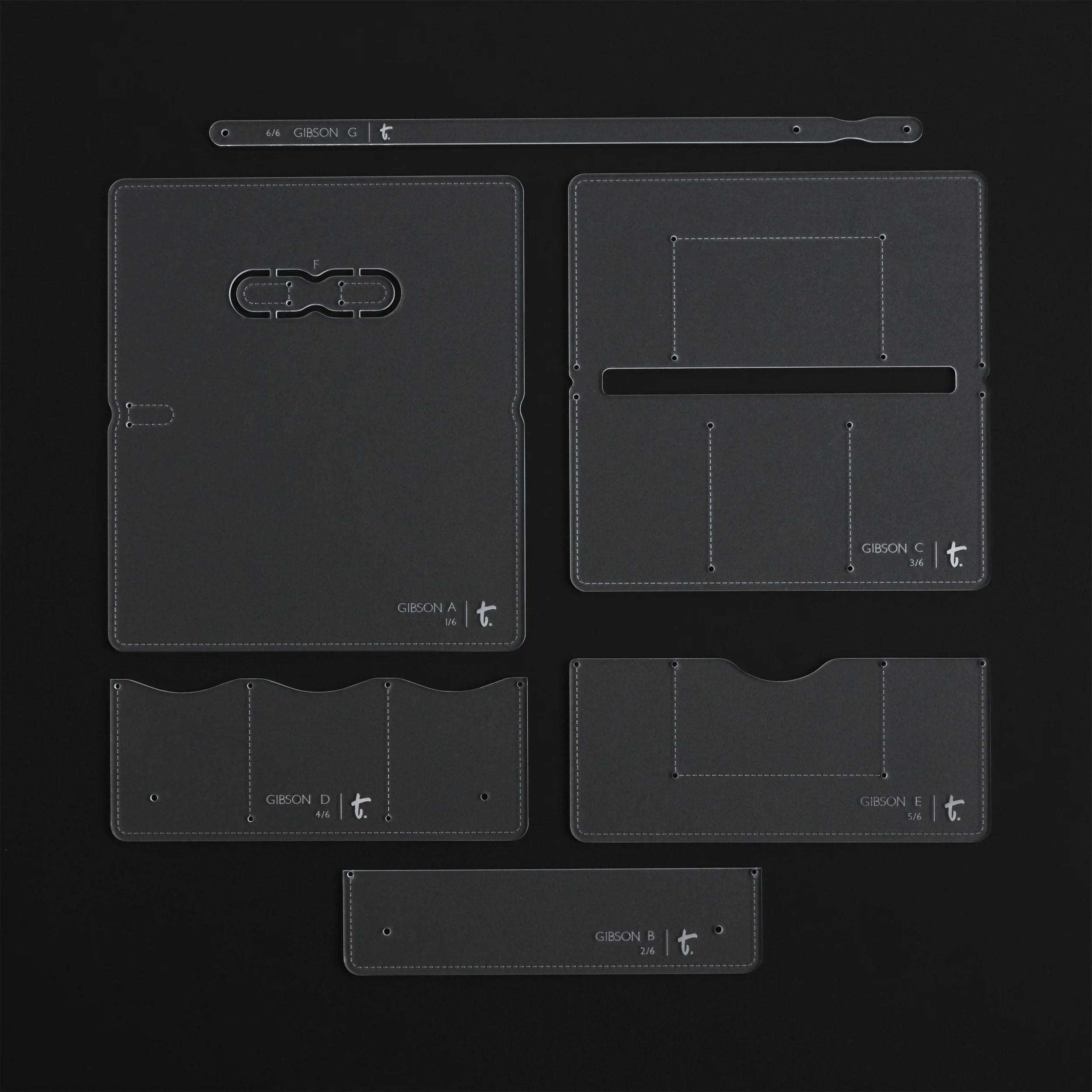 Gibson Large Wallet Acrylic Template