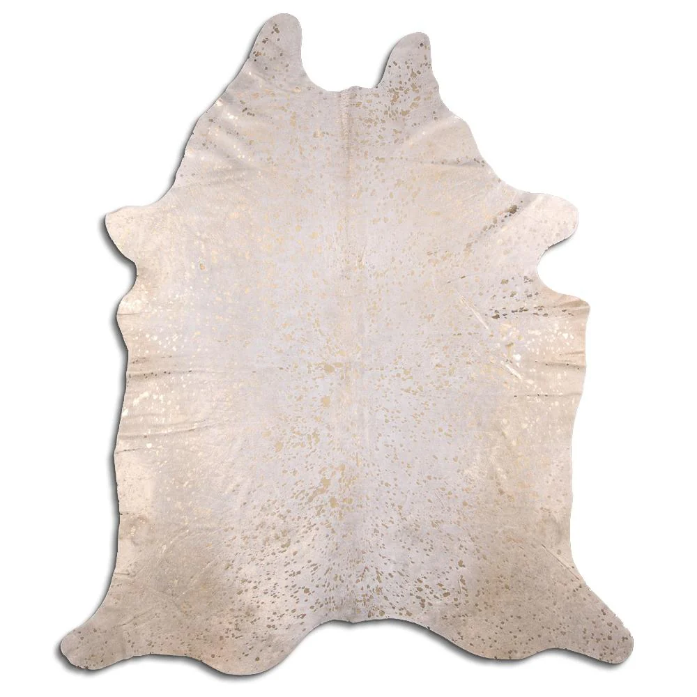Hair-On Cowhide Rug - Acid Wash Gold & Beige - FINAL SALE - Image 5