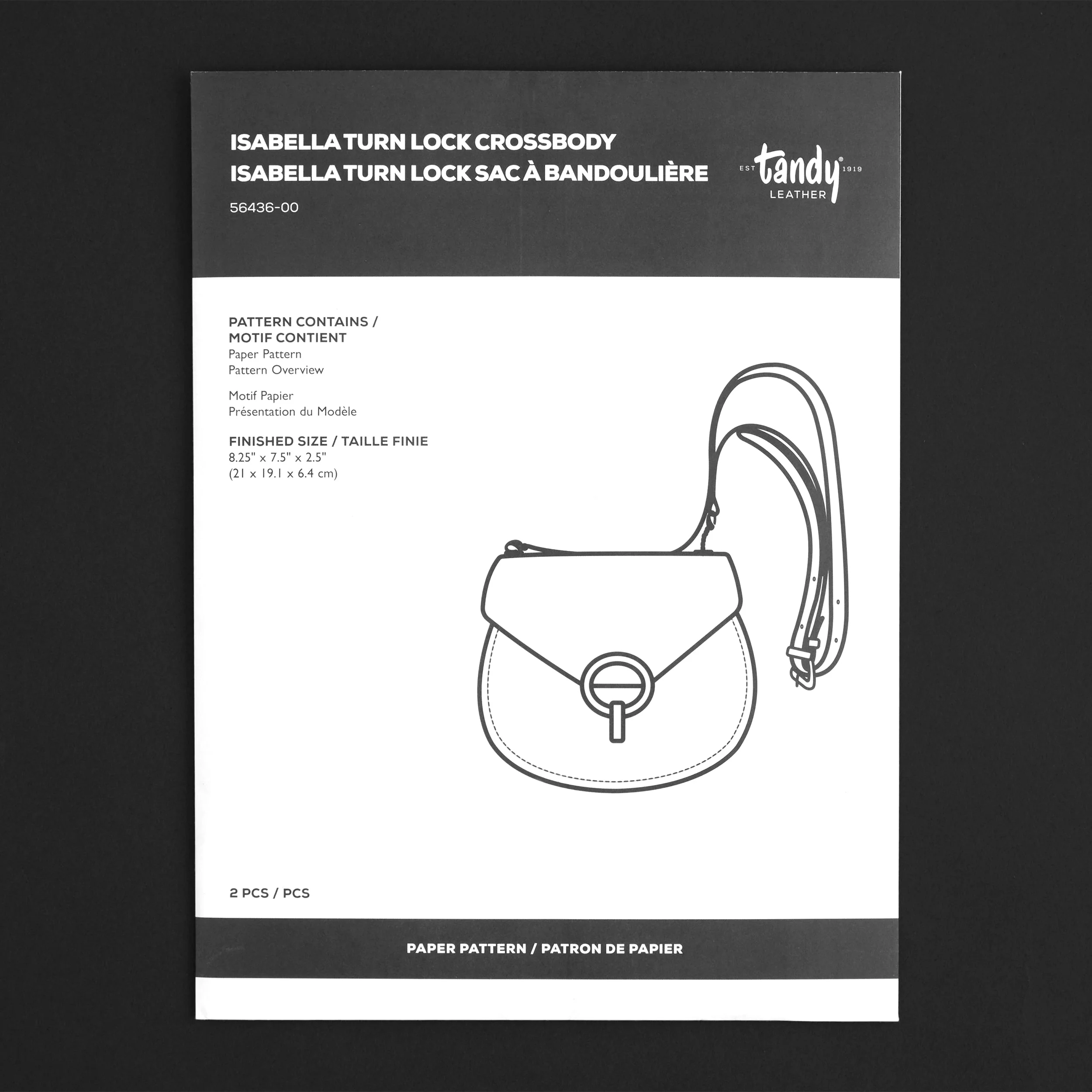 Isabella Turn Lock Crossbody Paper Pattern - Image 2