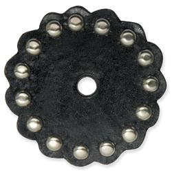 Scalloped Black Leather Conchos - Image 3
