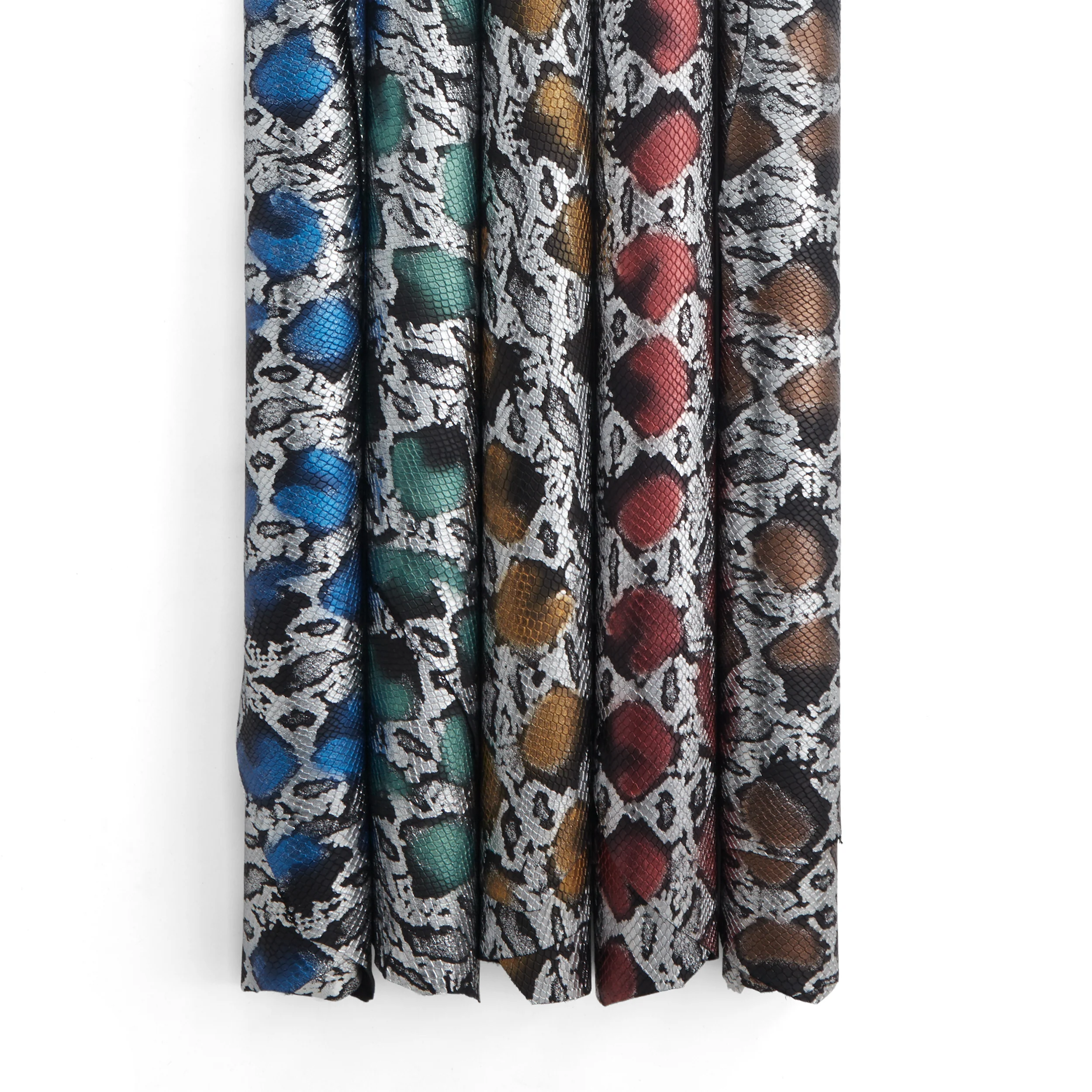 Metallic Snake Print Lambskin