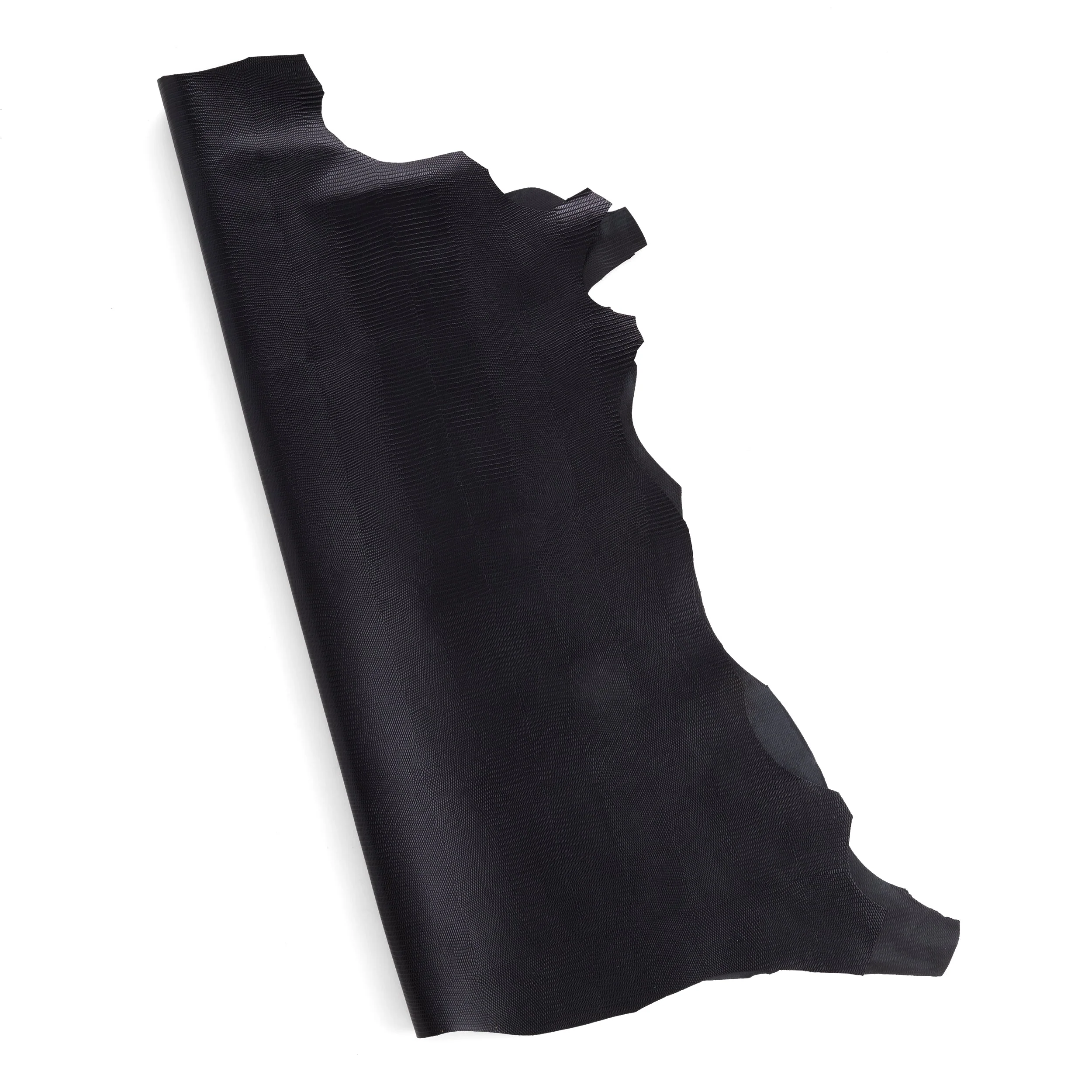 Printed Lizard Goat Small Skin Black