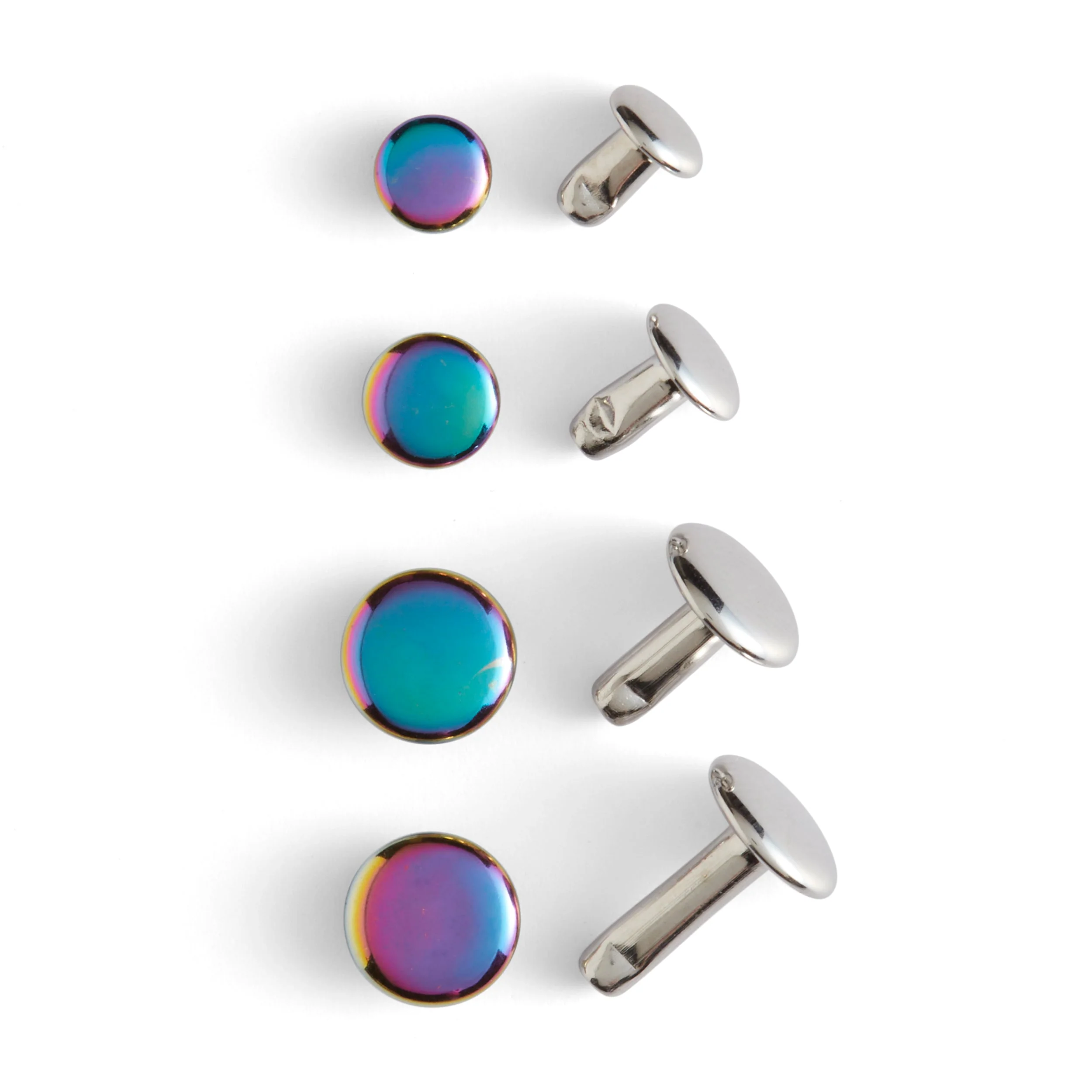 Rainbow Plate Double Cap Rivets 20 Pack