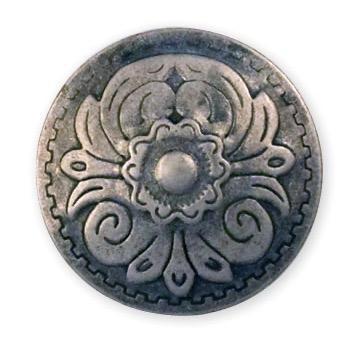 Round Flower Stamped Steel Concho
