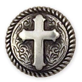 Round Rope Edge Cross Concho